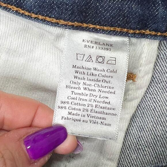 Everlane High Rise Skinny Ankle Jeans Stretch Denim Dark Wash Womens 32 - Picture 6 of 6